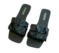 YYDPYZBD Sandali Pantofole per Donne Infradito A Piatti Piastre di Pannelli da Donna Scivolano su Scarpe Grandi Dimensioni 35-42-nero-42