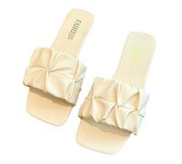 YYDPYZBD Sandali Pantofole per Donne Infradito A Piatti Piastre di Pannelli da Donna Scivolano su Scarpe Grandi Dimensioni 35-42-beige-42