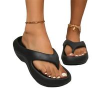 YYDPYZBD Sandali Piattaforma Spessa Flip Per Donne Clip Di Punta Non Slip Slifori Da Donna-nero-38