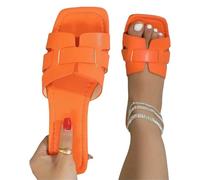 YYDPYZBD Sandali Piatti Da Donna Exposed Heel Beach Shoe Coppia Casual Footwear-arancia-37