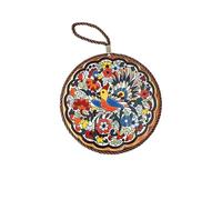 YYDPYZBD Tovagliette all'Americana Portapentole Decorative con Stand, Cuscinette Resistenti al Calore per Tazze di tè E Piatti-Cento Uccelli Diametro 17cm