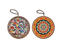 YYDPYZBD Tovagliette all'Americana Portapentole Decorative con Stand, Cuscinette Resistenti al Calore per Tazze di tè E Piatti-Cento Uccelli + Fiori