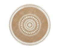 YYDPYZBD Tovagliette all'Americana Set di 4 Posti Tappetini Lavabili Rotondi da 38 Cm Tavolo Resistente al Calore per Pranzo-bianco-38