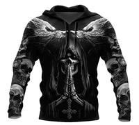 YYDSR Felpe Cappuccio Viking Fenrir Wolf Skull Dragon Tattoo 3D Printed Autumn Zip Pullover Felpa Uomo (Taglia USA),Fenrir Hoodies,5XL