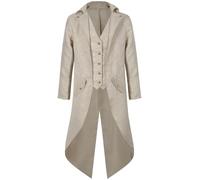YYDSTYLE Cappotto da pirata da uomo, giacca steampunk, giacca rinascimentale, finta giacca a due pezzi con bottoni, a maniche lunghe, costume da cappellaio di Halloween (giallo, XL)