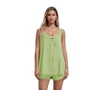 YYDSTYLE Set di pantaloncini da donna Y2k Babydoll senza maniche con volant fluidi e pantaloncini in chiffon Coquette Pj Set, Verde, M