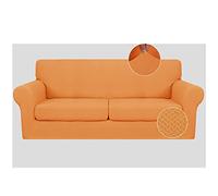 YYDSWTW Copridivano 3 pezzi Copridivano extra large a 2 posti Copridivano elasticizzato con fodere per cuscino separate Copridivano a due posti Orange