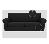 YYDSWTW Copridivano 3 Pezzi Copridivano Extra Large a 2 posti Copridivano Elasticizzato con Fodere per Cuscino Separate Copridivano a Due posti Black