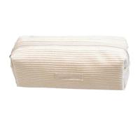 YYDSWTW Custodia per matita vellutoy portatile con una scrivania a strisce liscia organizzatore pratico durevole nessuna deformazione beige