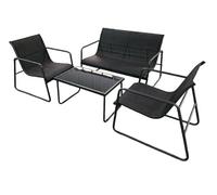 YYDSWTW Set di mobili da giardino set di patio set a 4 pezzi (doppia sedia, 2 sedie, tavolo) mobili in metallo impermeabile per giardino