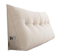 YYDSWTW Testiera triangolare cuscino comodino sostenere il velluto di mais cover staccabile doppia dimensione morbida per la vita posteriore di divano e funzionamento beige 60 * 50 * 20cm