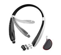 YYGGWL Impermeabili Earbuds Xiaomies Neckband SX-991 Cuffie Bluetooth Cuffie TWS Pieghevoli Auricolari Retrattili Cancellazione Del Rumore Hifi Stereo Cuffie da gioco(White)