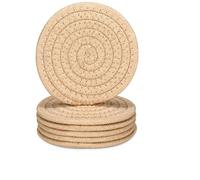 YYGMSS 6 sottobicchieri assorbenti per bevande, sottobicchieri in cotone intrecciato, decorazione per sala da pranzo, per l'inaugurazione della casa, per bevande calde e fredde