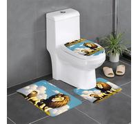 YYHHAOFA Agnello con un leone sulle nuvole modello tre pezzi set di tappetini da bagno tappetini da bagno tappetini doccia antiscivolo asciugatura rapida