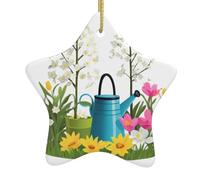 YYHHAOFA All Things revived in Spring Picture - Decorazione per albero di Natale, in ceramica, da appendere, facile da appendere su alberi, porte e finestre