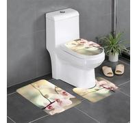 YYHHAOFA an Orchid. Picture - Set di tappeti da bagno antiscivolo, 3 pezzi, tappetini ovali e rettangolari per WC, toeletta e servizi igienici
