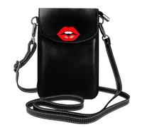 YYHHAOFA Bacio la piccola borsa del telefono di vibrazione di vibrazione della borsa di cuoio delle donne del modello delle labbra, impermeabile e durevole