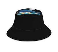 YYHHAOFA Balena nel mare dei fiori Immagine Riflettente Cappello Secchio Uomo e Donna Casual Outdoor Nero