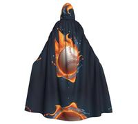 YYHHAOFA Baseball Fuoco E Acqua Stampato Halloween Adulto Con Cappuccio Mantello è un mantello super grande, confortevole e resistente