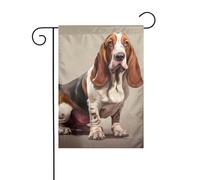 YYHHAOFA Basset Hound stampato asta da giardino decorazione cortile esterno su entrambi i lati 30,5 x 45,7 cm