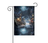 YYHHAOFA Bastone da giardino con stampa horror della vigilia di Natale, decorazione per cortile esterno, fronte-retro, 30,5 x 45,7 cm