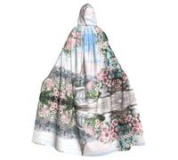 YYHHAOFA Beautiful Tower Paris Prints, mantello con cappuccio per cosplay, a maniche lunghe, strato resistente per festival