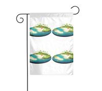 YYHHAOFA Bella isola di stelle marine stampato asta bandiera giardino esterno decorazione cortile su entrambi i lati 30,5 x 45,7 cm