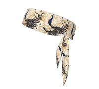 YYHHAOFA Bellissimo foulard sportivo con immagine di pavone, fascia casual, elastica, assorbe il sudore, regolabile, antiscivolo