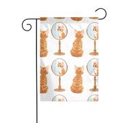 YYHHAOFA Bellissimo gattino guardando allo specchio modello bandiera giardino cortile decorazione 30,5 x 45,7 cm per giardino terrazza balcone