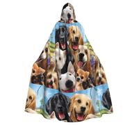 YYHHAOFA Bellissimo mantello con cappuccio con stampa di cani - Coperta extra large accogliente per costume di Halloween e cosplay
