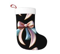 YYHHAOFA Bello fiocco bicolore immagine calza di Natale per Halloween e Natale decorare l'ufficio, albero di Natale