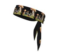 YYHHAOFA Bicicletta nel giardino dei funghi Picture Sports foulard, assorbe il sudore e traspirante, fascia per capelli movimento, fazzoletto su entrambi i lati