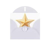 YYHHAOFA - Biglietti di auguri in carta perlescente bianca, 10,2 x 15,2 cm, motivo stelle a cinque punte, per Natale, compleanno, anniversario di matrimonio e inviti per feste