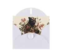 YYHHAOFA - Biglietti di auguri in carta perlescente bianca, 10,2 x 15,2 cm, motivo: un raccolto di pantere per Natale, compleanno, anniversario di matrimonio e inviti per feste