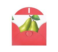 YYHHAOFA - Biglietti di auguri in carta perlescente rossa, 10,2 x 15,2 cm, un paio di belle pere, per Natale, compleanno, anniversario di matrimonio e inviti per feste