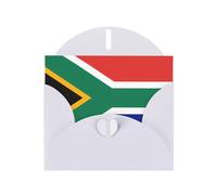YYHHAOFA Biglietto di auguri bianco con bandiera del Sud Africa, 10,2 x 15,2 cm, per Natale, compleanni dei bambini, San Valentino, anniversari di matrimonio e inviti per feste