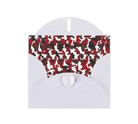 YYHHAOFA Biglietto di auguri bianco con immagine mimetica rossa per Natale, compleanno dei bambini, San Valentino e invito a una festa