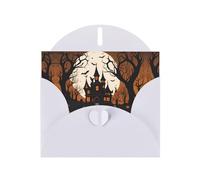 YYHHAOFA Biglietto di auguri bianco gotico Happy Halloween immagine per Natale, compleanno dei bambini, San Valentino e invito per feste