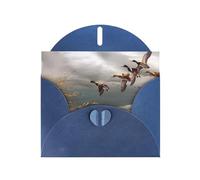 YYHHAOFA Biglietto di auguri blu con immagine di anatre selvatiche che volano 10,2 x 15,2 cm per Natale, compleanni dei bambini, San Valentino, anniversari di matrimonio e inviti per feste