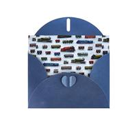 YYHHAOFA Biglietto di auguri blu con immagine di auto del treno 10,2 x 15,2 cm per Natale, compleanni dei bambini, San Valentino, anniversari di matrimonio e inviti per feste
