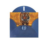 YYHHAOFA Biglietto di auguri blu con immagine di tigre nascente 10,2 x 15,2 cm per Natale, compleanni dei bambini, San Valentino, anniversari di matrimonio e inviti per feste