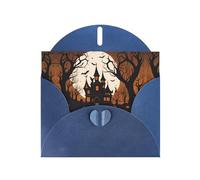 YYHHAOFA Biglietto di auguri blu gotico Happy Halloween immagine per Natale, compleanno dei bambini, San Valentino e invito per feste