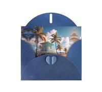 YYHHAOFA Biglietto di auguri blu Miami Beach, Florida immagine per Natale, compleanno dei bambini, San Valentino e invito a una festa