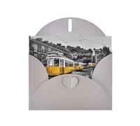 YYHHAOFA Biglietto di auguri grigio con immagine del treno della città, 10,2 x 15,2 cm, per Natale, compleanni dei bambini, San Valentino, anniversari di matrimonio e inviti per feste