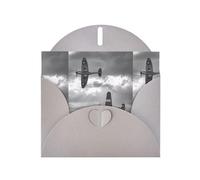 YYHHAOFA Biglietto di auguri grigio con immagine di aeroplano della seconda guerra mondiale 10,2 x 15,2 cm per Natale, compleanni dei bambini, San Valentino, anniversari di matrimonio e inviti per