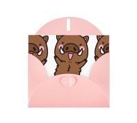 YYHHAOFA Biglietto di auguri rosa che salta cinghiale animazione immagine 10,2 x 15,2 cm per Natale, compleanni dei bambini, San Valentino, anniversari di matrimonio e inviti per feste