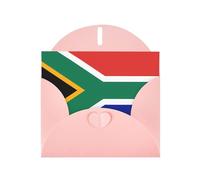 YYHHAOFA Biglietto di auguri rosa con bandiera del Sud Africa, 10,2 x 15,2 cm, per Natale, compleanni dei bambini, San Valentino, anniversari di matrimonio e inviti per feste
