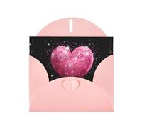 YYHHAOFA Biglietto di auguri rosa cuore rosso immagine glitter rosa per Natale, compleanno dei bambini, San Valentino e invito a una festa