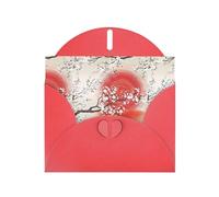 YYHHAOFA Biglietto di auguri rosso con immagine riflessa del sole, 10,2 x 15,2 cm, per Natale, compleanni dei bambini, San Valentino, anniversari di matrimonio e inviti per feste