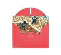YYHHAOFA Biglietto di auguri rosso con tartaruga che striscia sulla spiaggia 10,2 x 15,2 cm per Natale, compleanni dei bambini, San Valentino, anniversari di matrimonio e inviti per feste